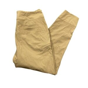 Athleta Pants 12 Pull On‎ Brown Nylon Blend Pockets Zippered Pockets Capri